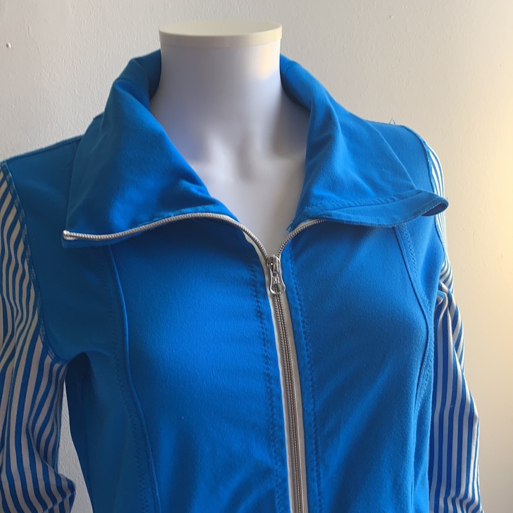 Lululemon Daily Yoga Jacket Blue Stripe Cream